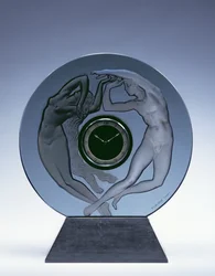 "Dag och natt", rökgrå klocka, ca 1930 (glas)